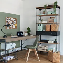 ATMOSPHERA Bibliothèque 4 étagères et 2 tiroirs 