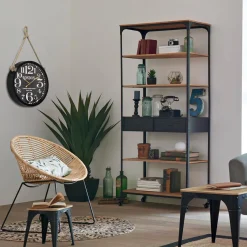 ATMOSPHERA Bibliothèque 4 étagères et 2 tiroirs 