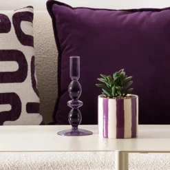 ATMOSPHERA Bougeoir verre "Deep purple" Outlet