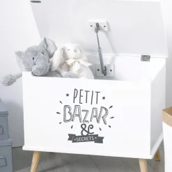 ATMOSPHERA Coffre enfant blanc bois Sale