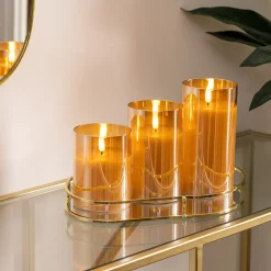 ATMOSPHERA Coffret 3 bougies LED "Sena" New