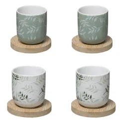ATMOSPHERA Coffret 4 tasses "Green Harmony" New