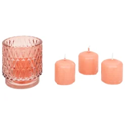 ATMOSPHERA Coffret photophore et 4 bougies "Oudy" Discount