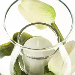 ATMOSPHERA Composition florale artificielle, bougie Discount