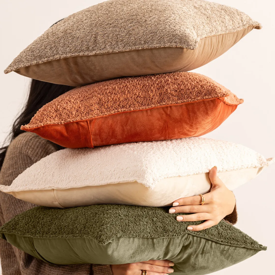 ATMOSPHERA Coussin bouclette "Soana" Outlet