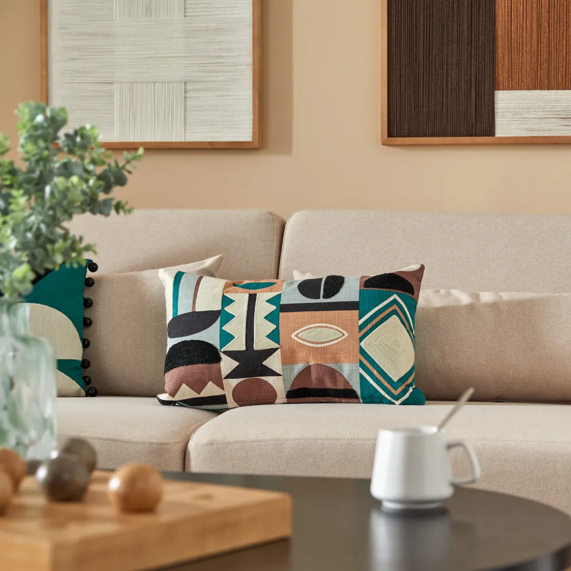 ATMOSPHERA Coussin brodé "Malakite" New