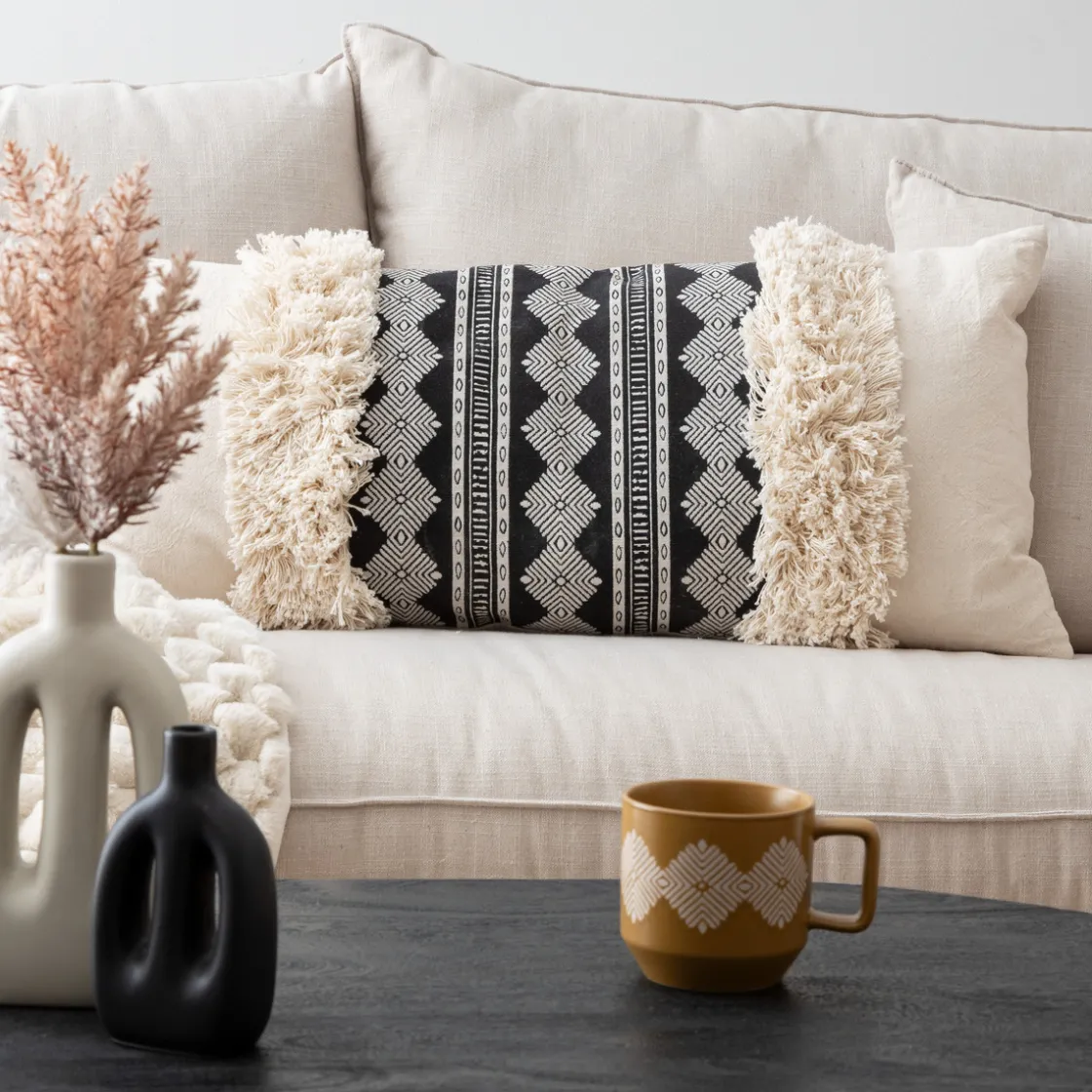 ATMOSPHERA Coussin jacquard "Inuit dreams" Hot