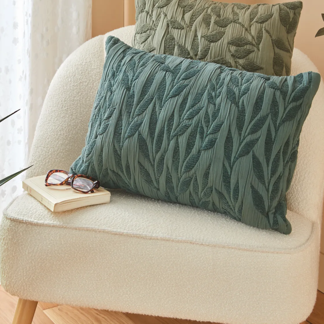 ATMOSPHERA Coussin motif jacquard "Lehto" New