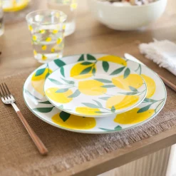 ATMOSPHERA Lot de 6 assiettes plates "Citron" Clearance