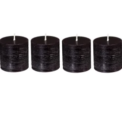 ATMOSPHERA Lot de 4 bougies rustiques 
