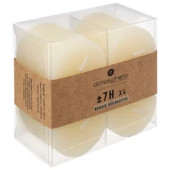 ATMOSPHERA Lot de 4 bougies rustiques Hot