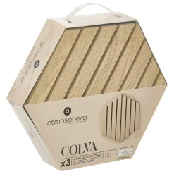 ATMOSPHERA Lot de 3 panneaux décoratifs tasseaux bois Colva Clearance