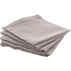 ATMOSPHERA Lot de 4 serviettes de table "Chambray" Hot