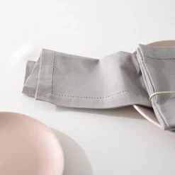 ATMOSPHERA Lot de 4 serviettes de table "Chambray" Hot