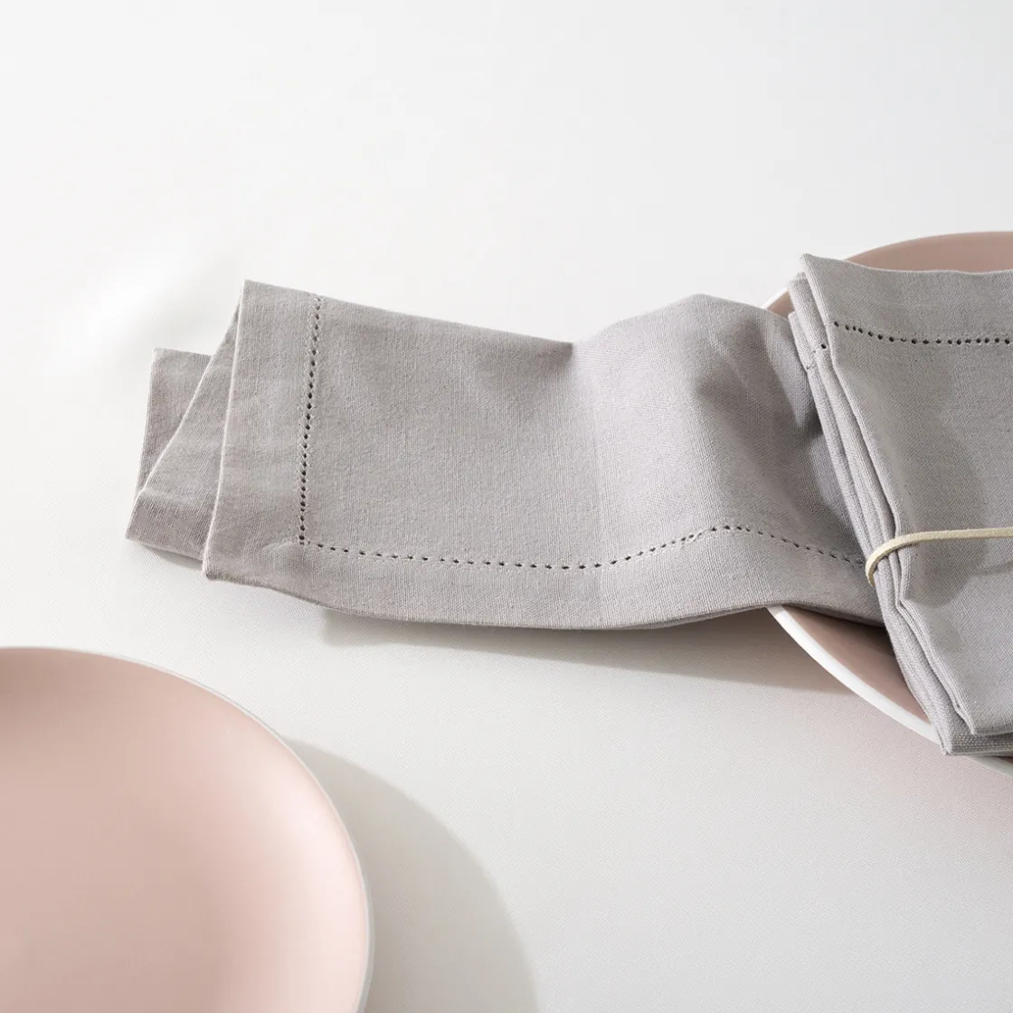 ATMOSPHERA Lot de 4 serviettes de table "Chambray" Hot