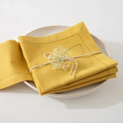 ATMOSPHERA Lot de 4 serviettes de table "Chambray" Clearance