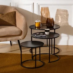 ATMOSPHERA Lot de 3 tables d'appoint "Noan" Outlet