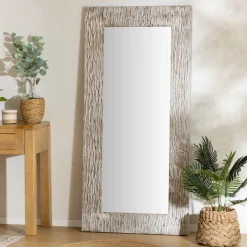ATMOSPHERA Miroir en bois à relief "Leo" New