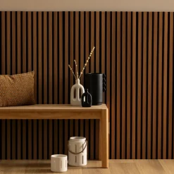 ATMOSPHERA Panneau décoratif tasseaux bois Colva - 120x60x2,1 cm - Effet noyer Best