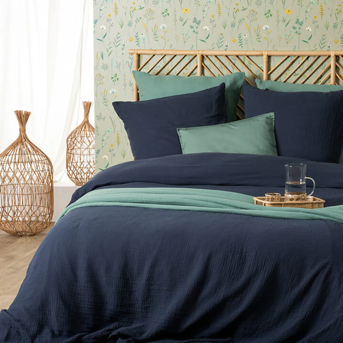 ATMOSPHERA Parure de lit 3 pièces "Flora" Discount