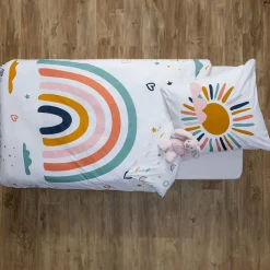 ATMOSPHERA Parure de lit enfant 2 pièces "Arc-en-ciel" New