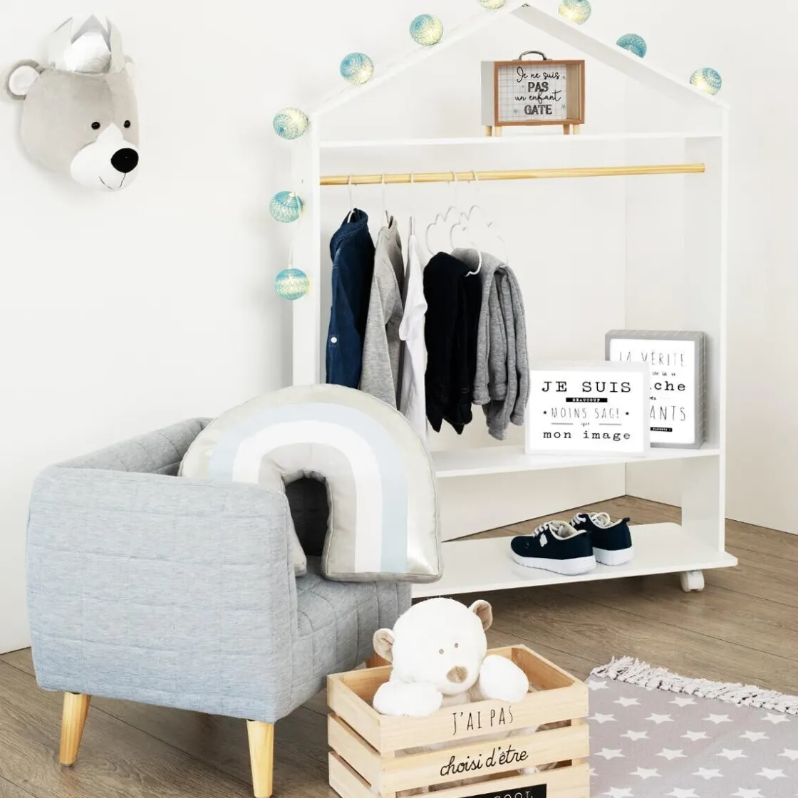 ATMOSPHERA Penderie enfant à roulettes