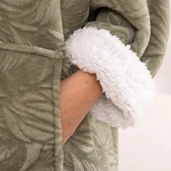 ATMOSPHERA Plaid à manches capuche flanelle 