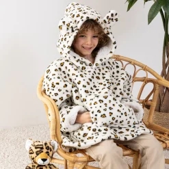 ATMOSPHERA Plaid à manches enfant Léopard 