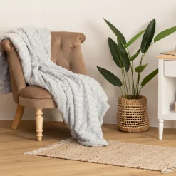 ATMOSPHERA Plaid "Bouclette" fausse fourrure Sale