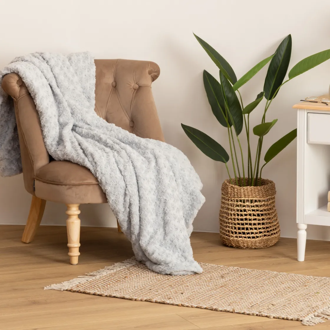 ATMOSPHERA Plaid "Bouclette" fausse fourrure Sale