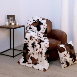 ATMOSPHERA Plaid "3D Géo" fausse fourrure Discount