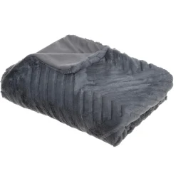 ATMOSPHERA Plaid "3D Géo" fausse fourrure Discount