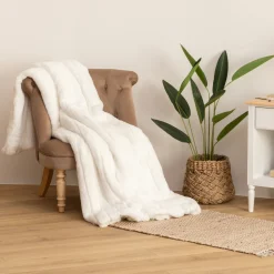 ATMOSPHERA Plaid "Manoir" fausse fourrure Hot