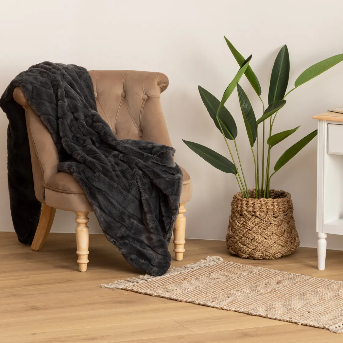 ATMOSPHERA Plaid "Manoir" fausse fourrure Outlet