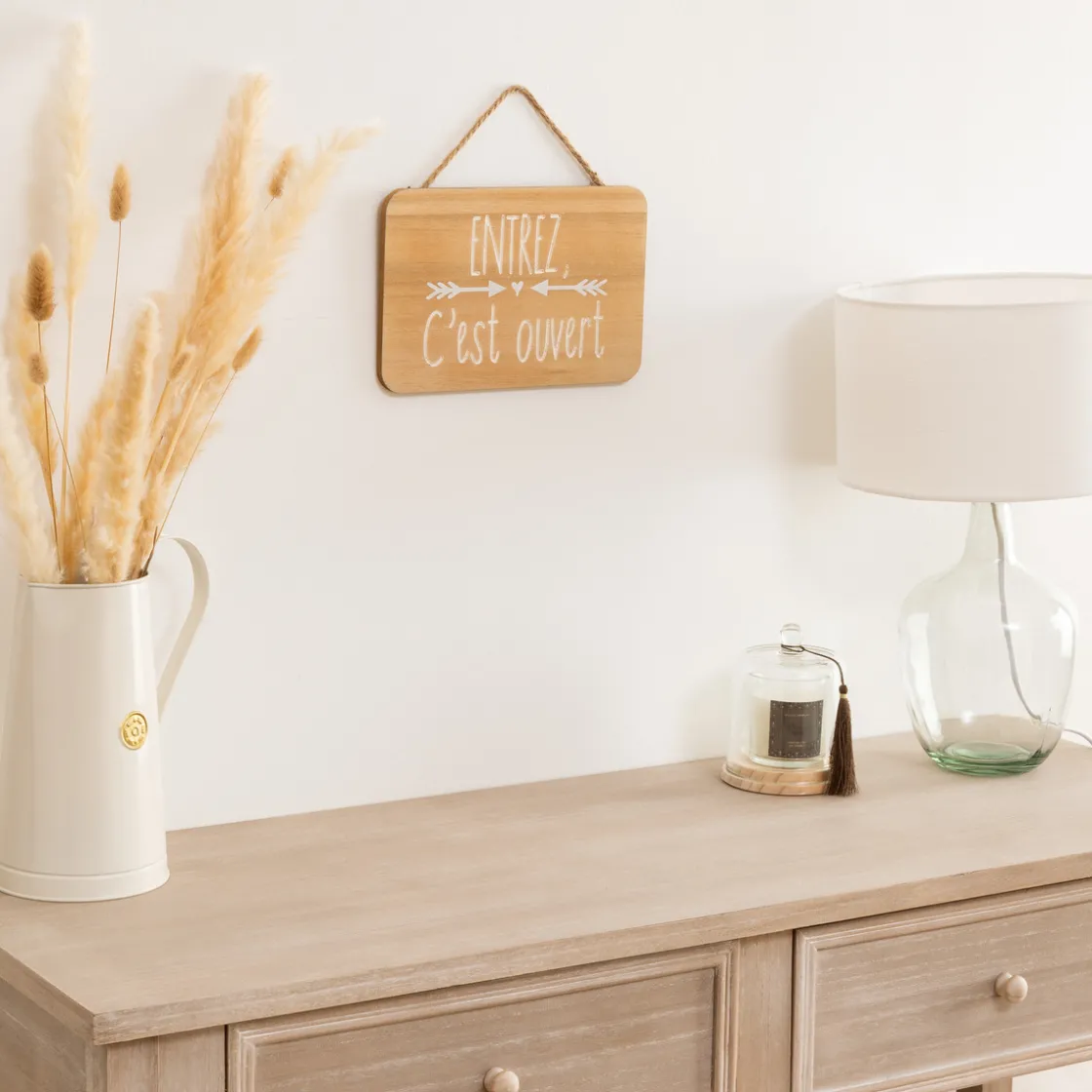 ATMOSPHERA Plaque de porte bois "Krystel" New