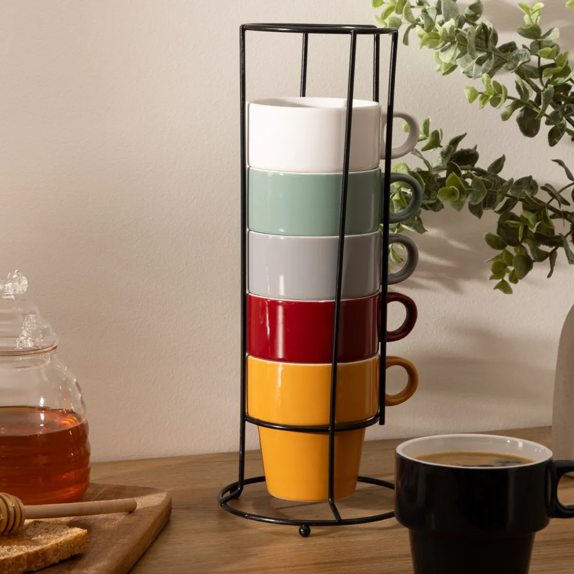 ATMOSPHERA Rack 6 mugs "Colorama" Hot