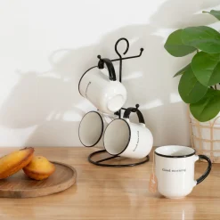 ATMOSPHERA Rack 4 mugs "Good morning" Clearance