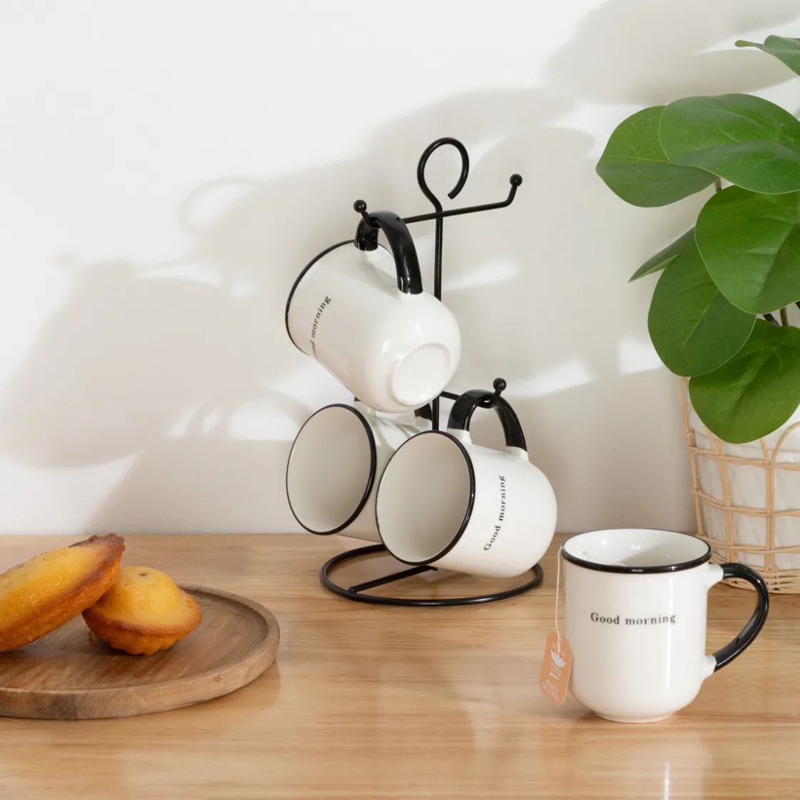 ATMOSPHERA Rack 4 mugs "Good morning" Clearance
