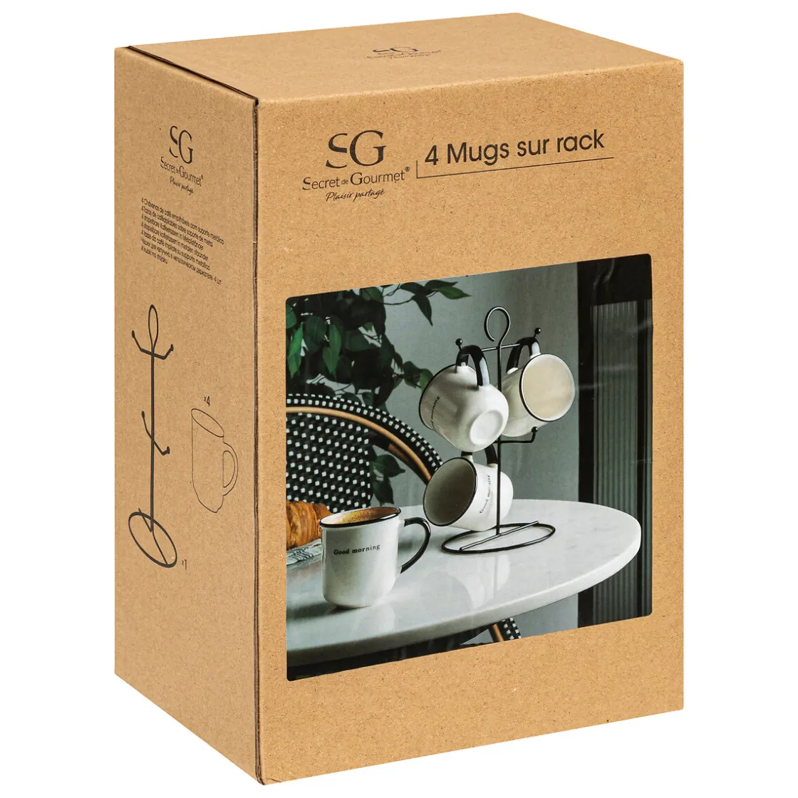 ATMOSPHERA Rack 4 mugs "Good morning" Clearance