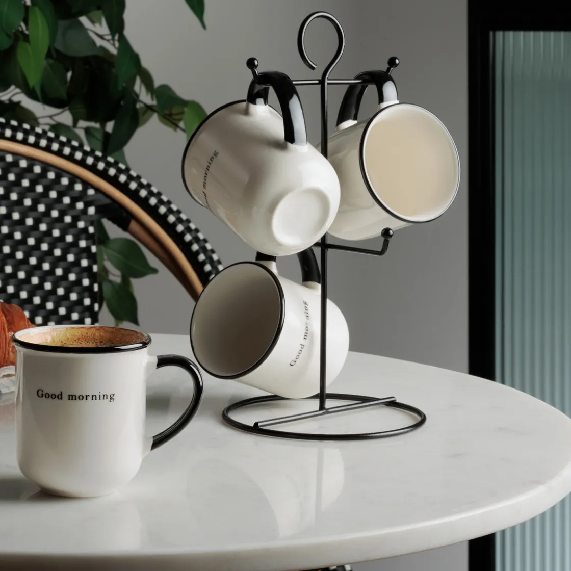 ATMOSPHERA Rack 4 mugs "Good morning" Clearance