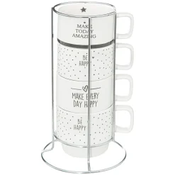 ATMOSPHERA Rack 4 mugs "Happy"