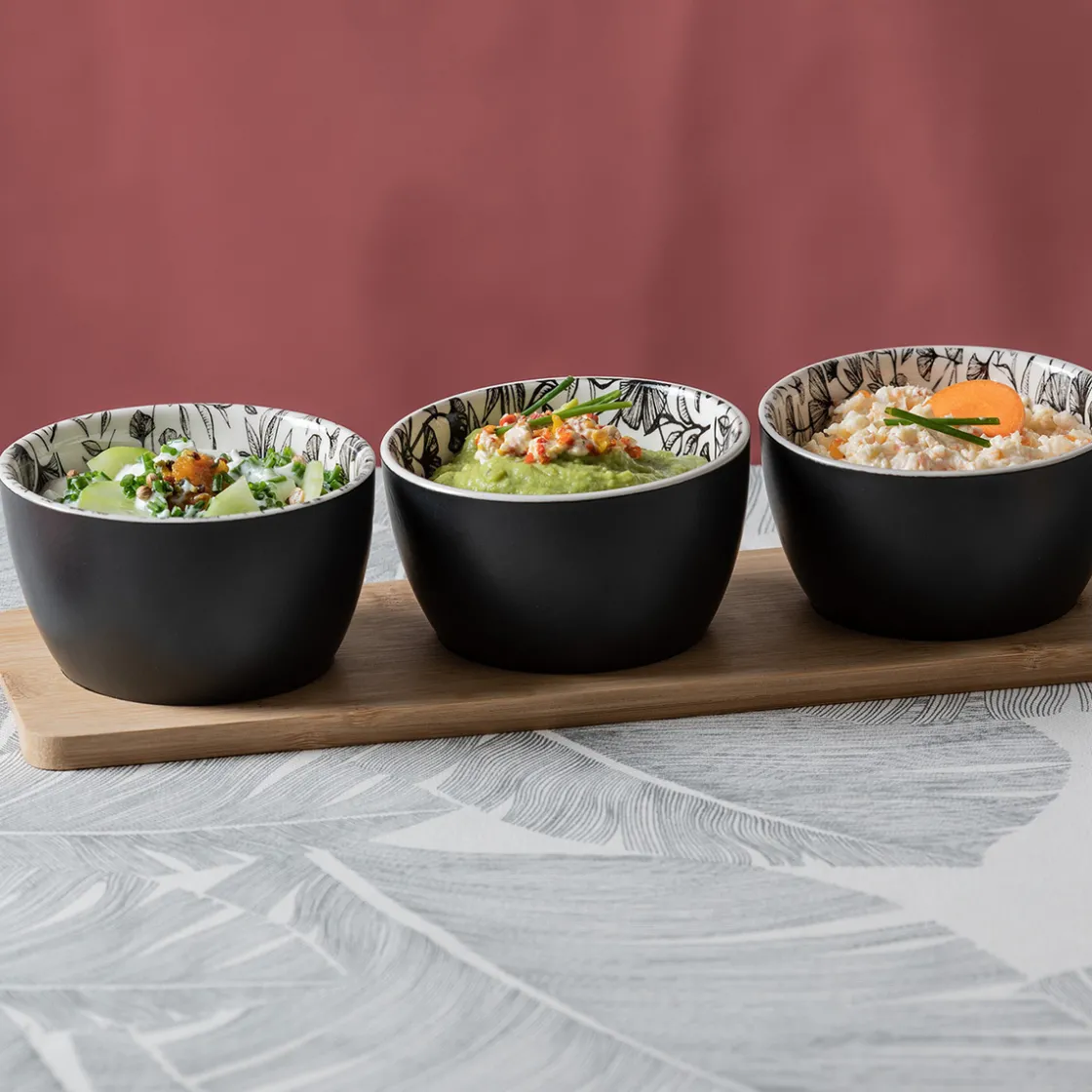 ATMOSPHERA Service apéritif 4 pièces "White Floral"