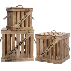 ATMOSPHERA Set de 3 boîtes cagettes "Colonial" Best