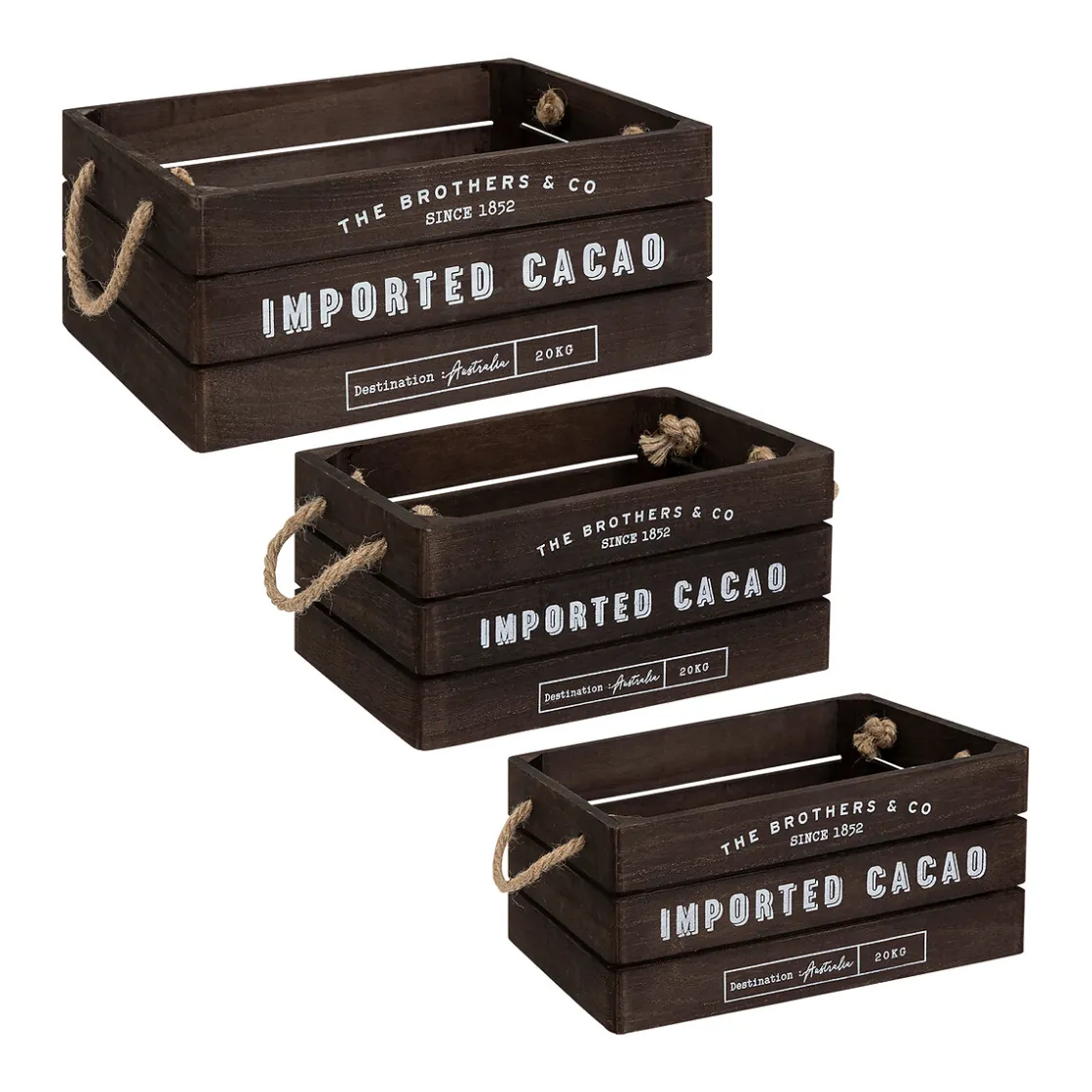 ATMOSPHERA Set de 3 cagettes bois "Denys" Best