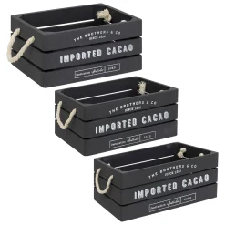 ATMOSPHERA Set de 3 cagettes bois "Denys" Online