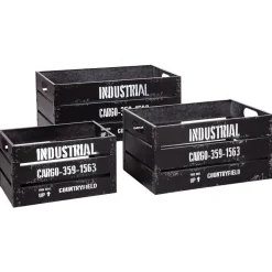 ATMOSPHERA Set de 3 cagettes "Indus" métal Hot