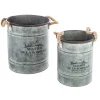 ATMOSPHERA Set de 2 seaux métal Clearance