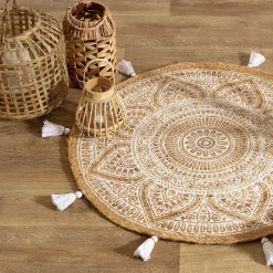 ATMOSPHERA Tapis à pompons "Rosalie", jute Best