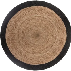 ATMOSPHERA Tapis en jute bord noir New