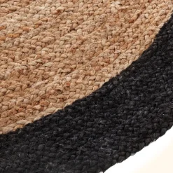 ATMOSPHERA Tapis en jute bord noir New